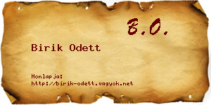 Birik Odett névjegykártya